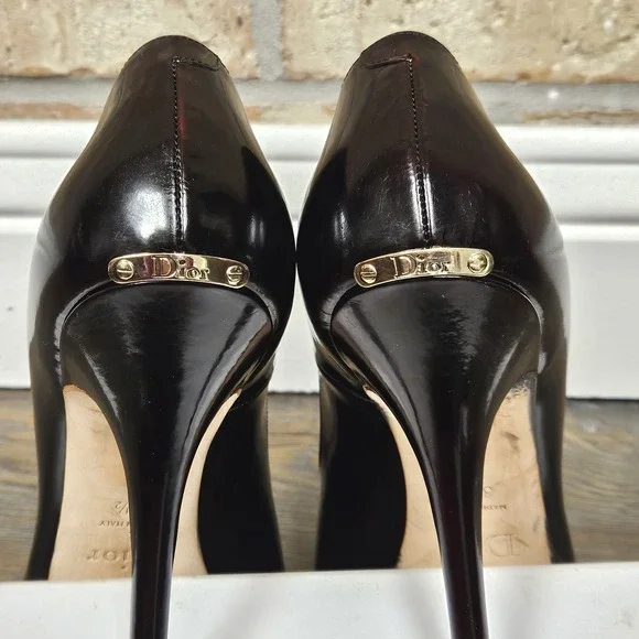 Dior Miss Dior Black Patent Heels 39.5 US 9.5 Full Set Box COA DIY Re-Dyed - Picture 7 of 13
